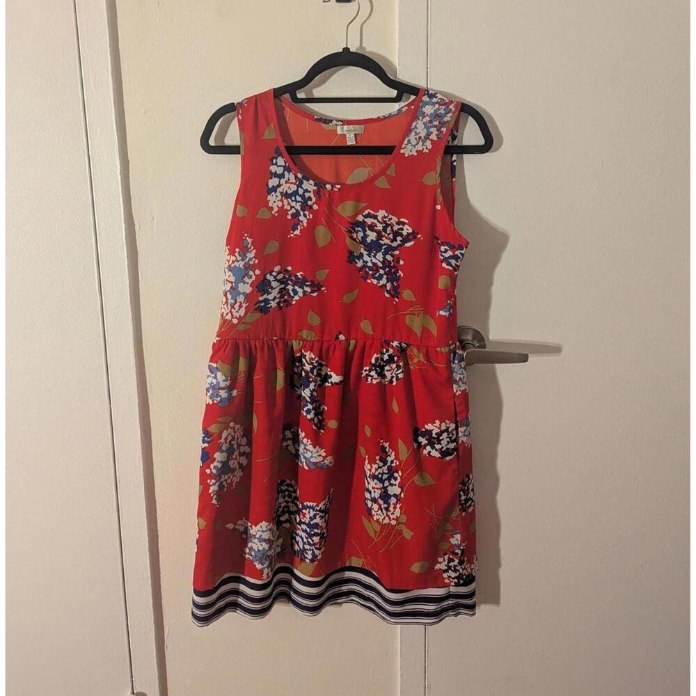 Red floral Anthropologie mini-dress